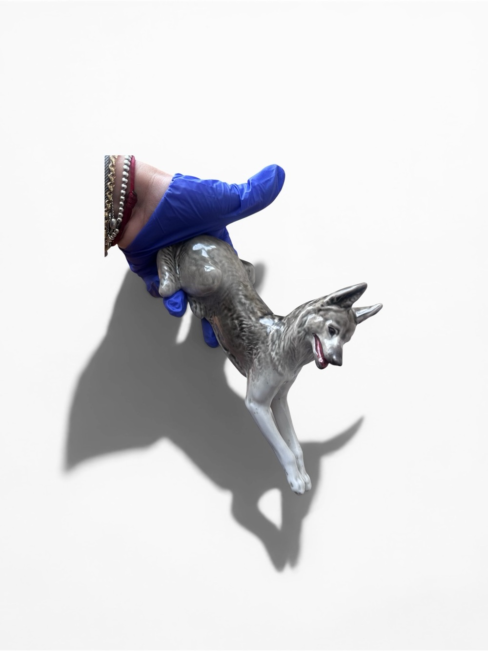 Vintage LFZ Lomonosov porcelain German Shepherd dog figurine
